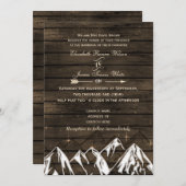 Barn wood Camping Rustic Mountains Wedding Kaart (Voorkant / Achterkant)