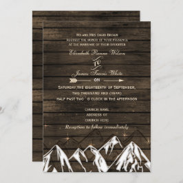 Barn wood Camping Rustic Mountains Wedding Kaart