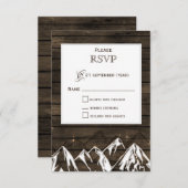 Barn wood Camping Rustic Mountains Wedding rsvp (Voorkant / Achterkant)