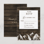 Barn wood Camping Rustic Mountains Wedding rsvp Kaartje (Voorkant / Achterkant)