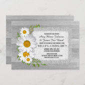 Barn wood daisy rustige bruiloft nodigt daisy uit2 kaart (Voorkant / Achterkant)