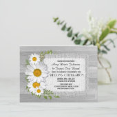 Barn wood daisy rustige bruiloft nodigt daisy uit2 kaart (Staand voorkant)