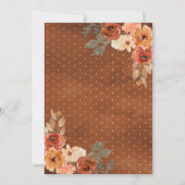 Barn Wood Earthy Burnt Oranje Floral Arch Wedding Kaart (Achterkant)