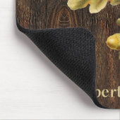 Barn Wood, eikenbladeren, naam toevoegen, eikel Muismat (Hoek)