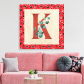 Barn Wood en Bandana Letter K Canvas afdrukken (Insitu (Woonkamer))