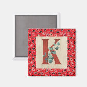 Barn Wood en Bandana Letter K Magneet (Voorkant / Achterkant)