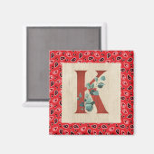 Barn Wood en Bandana Letter K Magneet (Voorkant / Achterkant)