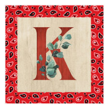 Barn Wood en Bandana Letter K
