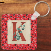 Barn Wood en Bandana Letter K Sleutelhanger (Achterkant)
