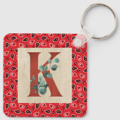 Barn Wood en Bandana Letter K Sleutelhanger (Achterkant)
