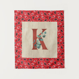 Barn Wood en Bandana Letter K Wandkleed