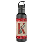 Barn Wood en Bandana Letter K Waterfles (Voorkant)