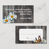 Barn Wood en Daisies Zitplaatsen Kaarten Plaatskaartje (Voorkant / Achterkant)