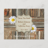 Barn Wood en Daisy Save the Date Aankondigingskaart (Voorkant)
