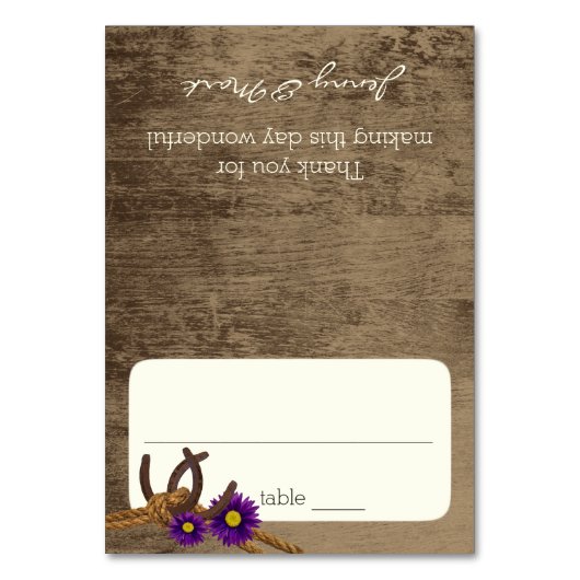 Barn Wood en Hoefijzers Zitplaatsen Kaart (Voorkant)