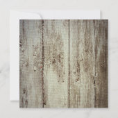 Barn Wood en Lace Square Wedding Invitations Kaart (Achterkant)