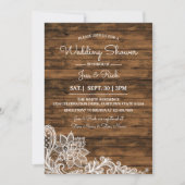 Barn Wood en Lace Wedding Shower Kaart (Voorkant)