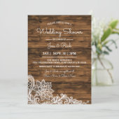 Barn Wood en Lace Wedding Shower Kaart (Staand voorkant)
