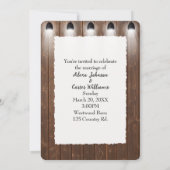 Barn Wood en Spotlights Wedding Kaart (Achterkant)
