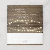 Barn Wood en String Lights Place Card Plaatskaartje (Buitenkant ongevouwen)