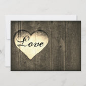 Barn Wood Heart Country Wedding Invitation Kaart (Achterkant)