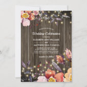 Barn Wood | Herfst bloemen | Lichte bruiloft Kaart (Voorkant)