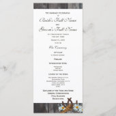 Barn Wood Hoefijzers en Daisy Wedding Programma Programmakaart (Voorkant)