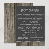 Barn Wood Krijtbord Redneck Wedding Kaart (Voorkant / Achterkant)