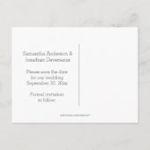 Barn Wood Lace Blauwgroen Hearts Swirls Save the D Aankondigingskaart (Achterkant)