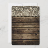 Barn Wood Lace Rustic Wedding Invitation Kaart (Achterkant)