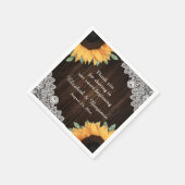 Barn Wood Lace String Lights Sunflower Wedding Servet (Hoek)