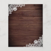 Barn Wood Lace Sunflower Budget Weduwuitnodiging (Achterkant)