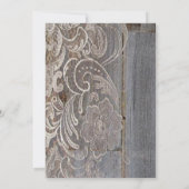 Barn Wood Lace westerne landelijke repetitiediner Kaart (Achterkant)