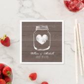 Barn wood land chic mason jar bruiloft napkins servet (Insitu)