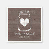Barn wood land chic mason jar bruiloft napkins servet (Voorkant)