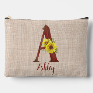 Barn Wood Letter A & Sunflower Etui