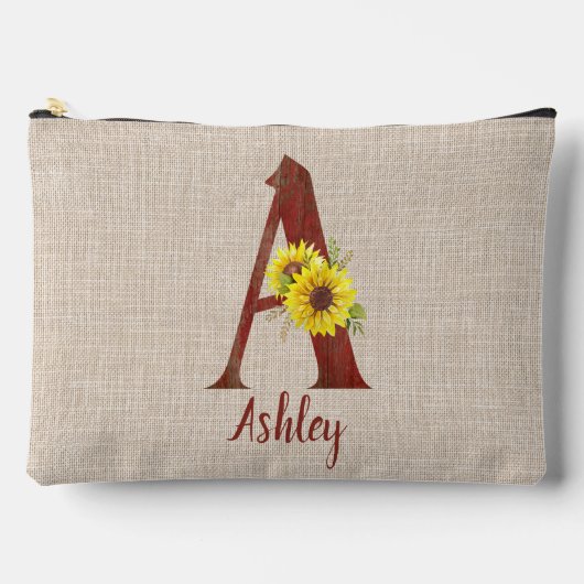 Barn Wood Letter A & Sunflower Etui (Voorkant)