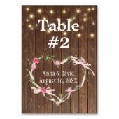 Barn Wood Light String met hartlint Kaart (Achterkant)