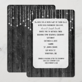 Barn Wood Lights Vow Renewal Kaart