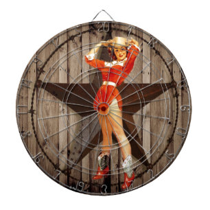 Barn wood Lone Star western country Cowgirl Dartbord