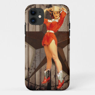 Barn wood Lone Star western land Cowgirl iPhone 11 Hoesje