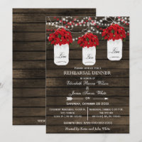 Barn wood mason jar poinsettias repetial diner