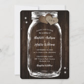 Barn Wood Mason Jar Rustieke Country Wedding Kaart (Voorkant)