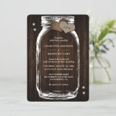 Barn Wood Mason Jar Rustieke Country Wedding Kaart (Staand voorkant)