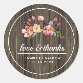 Barn Wood | Najaarsbloem Ronde Sticker