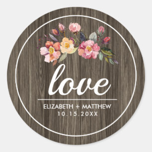 Barn Wood   Najaarsbloem Ronde Sticker