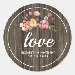 Barn Wood | Najaarsbloem Ronde Sticker