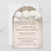 Barn Wood onder de Stars Wedding Paper Lantern Kaart (Voorkant)