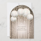 Barn Wood onder de Stars Wedding Paper Lantern Kaart (Achterkant)