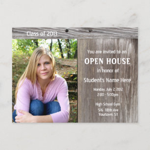 Barn Wood Open huis uitnodiging briefkaart